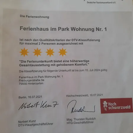 Apartment Im Park Hinterzarten